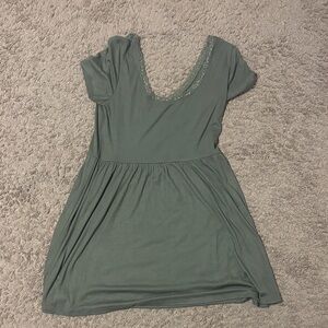 Target Sage Green Mini Dress with Lace Trim